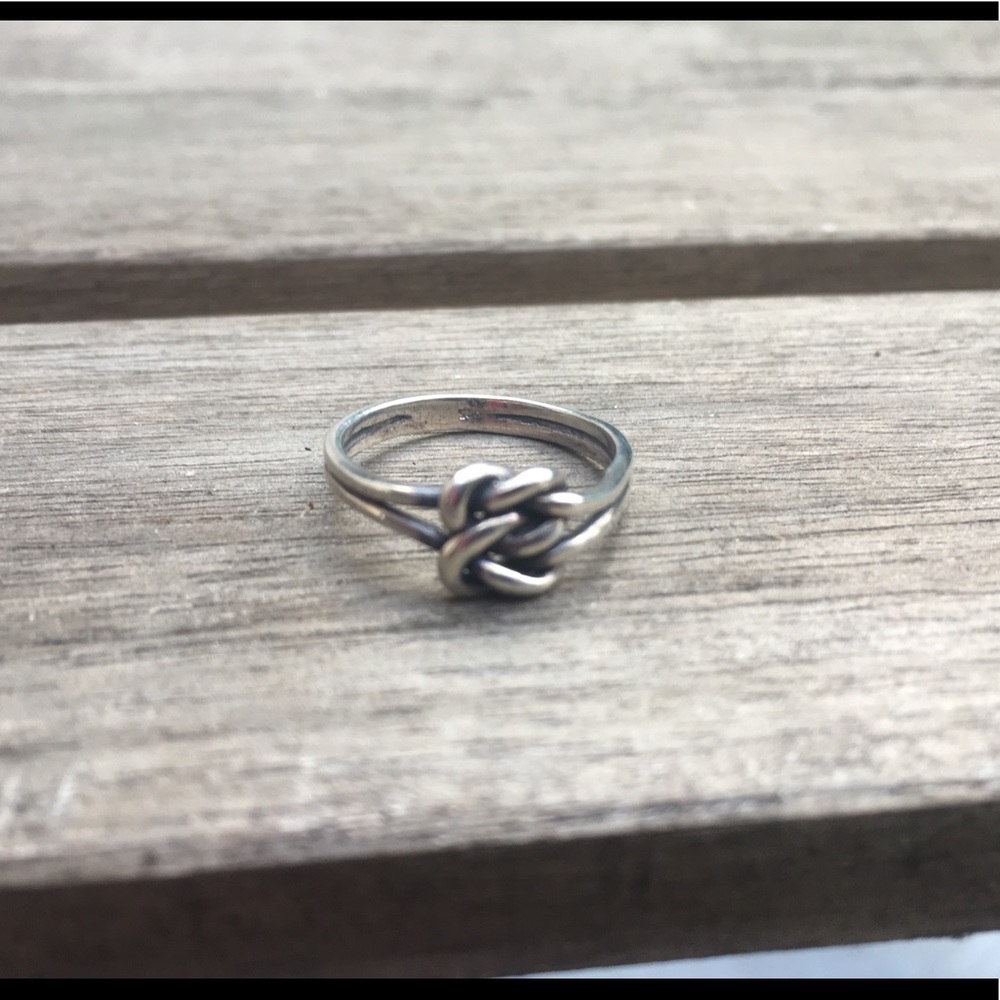 Dainty knot ring .925 sterling silver size 6